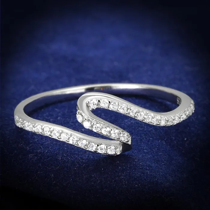 Rings TS368 Rhodium 925 Sterling Silver Ring with AAA Grade CZ in Clear Alamode Rings TS368 Rhodium 925 Sterling Silver Ring with AAA Grade CZ in Clear Alamode