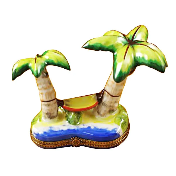 Rochard Palm Tree with Hammock Limoges Box Rochard Limoges Necklaces
