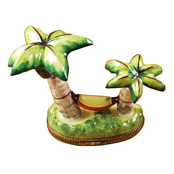 Rochard Palm Tree with Hammock Limoges Box Rochard Limoges Necklaces