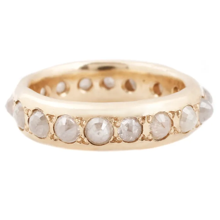 Rose Cut Gray Diamond Eternity Lauren Wolf Jewelry Rings