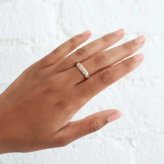 Rose Cut Gray Diamond Eternity Lauren Wolf Jewelry Rings