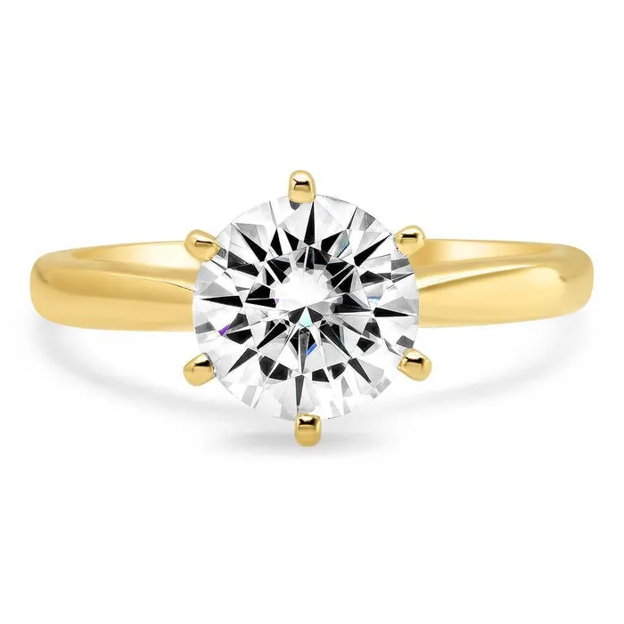 Round Kori Moissanite Solitaire Engagement Ring deBebians Rings