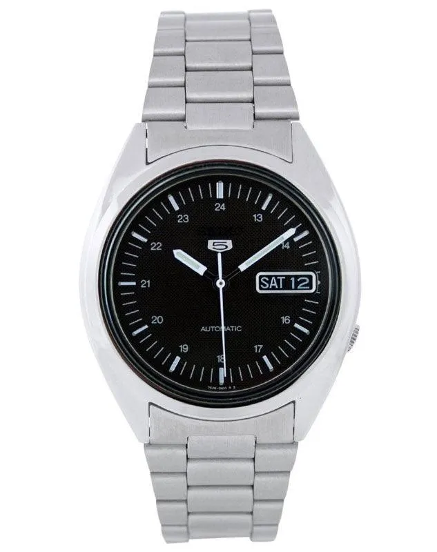 Seiko SNXF11 Mens Black Dial Stainless Steel 30M WR Watch Seiko Bracelets
