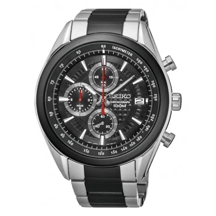 Seiko SSB201P2 Mens Chronograph Black Dial Two Tone Steel Watch SEIKO Rings Seiko SSB201P2 Mens Chronograph Black Dial Two Tone Steel Watch SEIKO Rings
