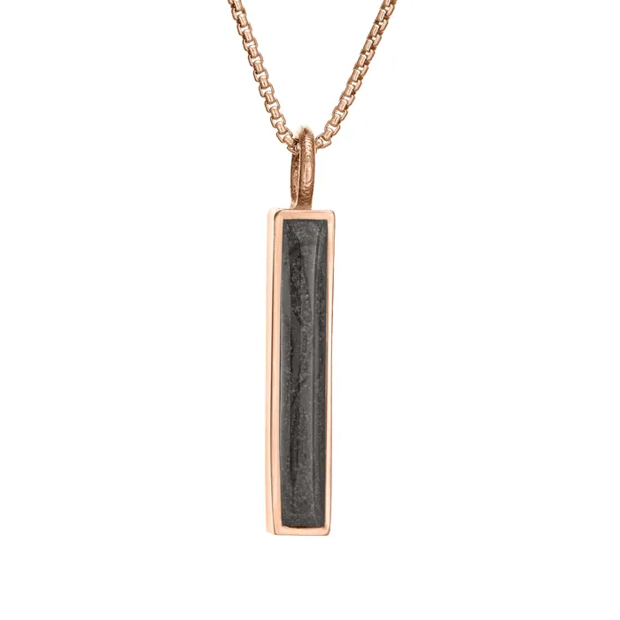 Small Bar Cremation Necklace in 14K Rose Gold closebymejewelry Necklaces