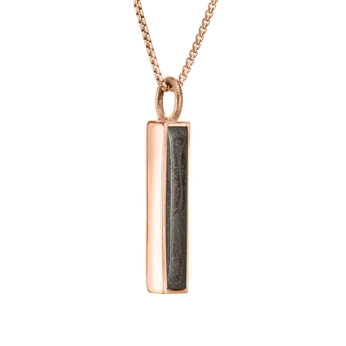 Small Bar Cremation Necklace in 14K Rose Gold closebymejewelry Necklaces