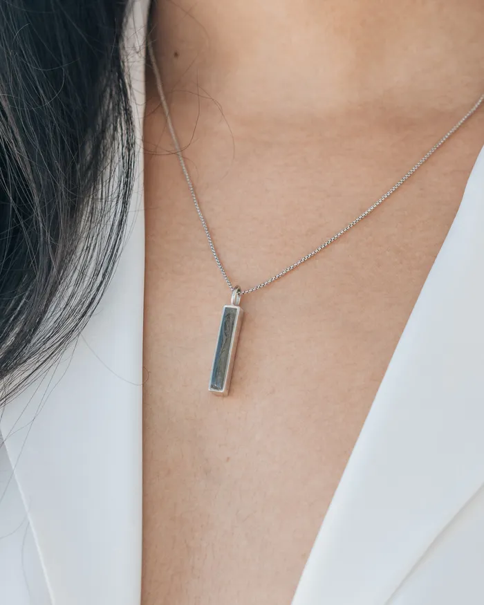 Small Bar Cremation Necklace in 14K Rose Gold closebymejewelry Necklaces