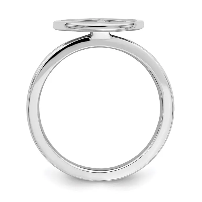 Stackable Expressions Rings SS Stackable Expressions Polished Black Enameled Peace Sign Ring QSK126 Stackable Expressions Rings SS Stackable Expressions Polished Black Enameled Peace Sign Ring QSK126