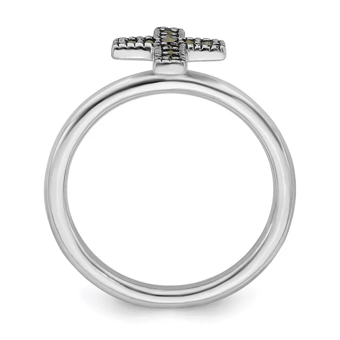 Stackable Expressions Rings Sterling Silver Stackable Expressions Marcasite Cross Ring QSK815 Stackable Expressions Rings Sterling Silver Stackable Expressions Marcasite Cross Ring QSK815