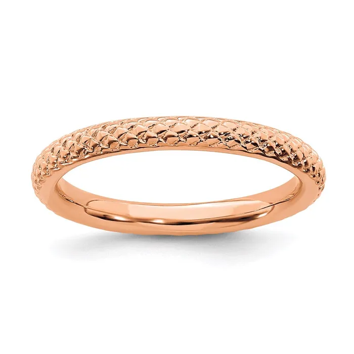 Stackable Expressions Rings Sterling Silver Stackable Expressions Pinkplated Cable Ring QSK204 Stackable Expressions Rings Sterling Silver Stackable Expressions Pinkplated Cable Ring QSK204