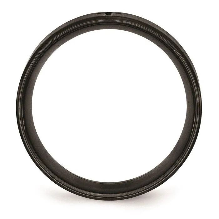 Stainless Steel 8mm BrushedPolished Cross CutOut Black IPplated Band Chisel Rings Stainless Steel 8mm BrushedPolished Cross CutOut Black IPplated Band Chisel Rings