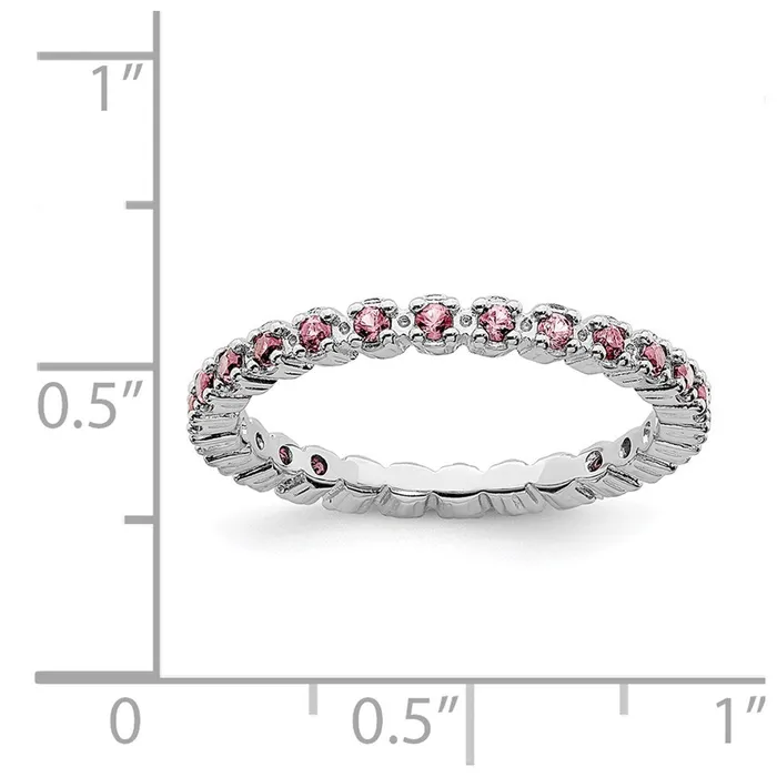 Sterling Silver Stackable Expressions Pink Tourmaline Ring QSK359 Stackable Expressions Rings Sterling Silver Stackable Expressions Pink Tourmaline Ring QSK359 Stackable Expressions Rings