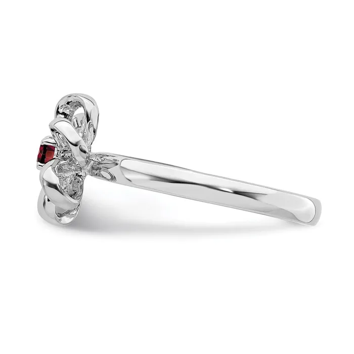 Sterling Silver Stackable Expressions Polished Garnet Flower Ring QSK115 Stackable Expressions Rings Sterling Silver Stackable Expressions Polished Garnet Flower Ring QSK115 Stackable Expressions Rings