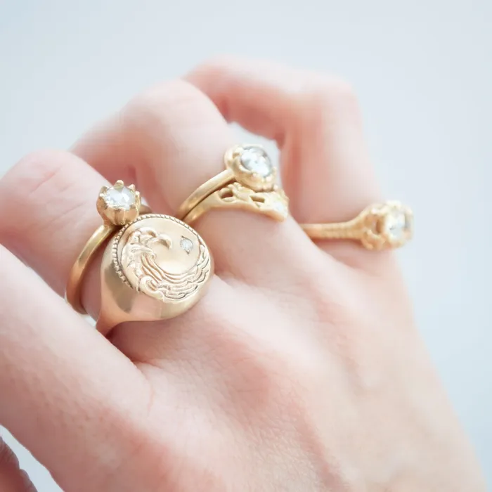 Susan Highsmith Diamond Solitaire Fleur Ring Rings