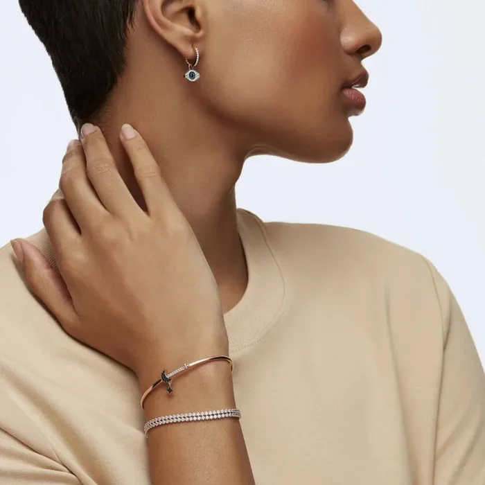 Swarovski Bracelets Swarovski Womens Bangle Bracelet Swarovski Symbolic Duo Moon Rose Gold 5429729