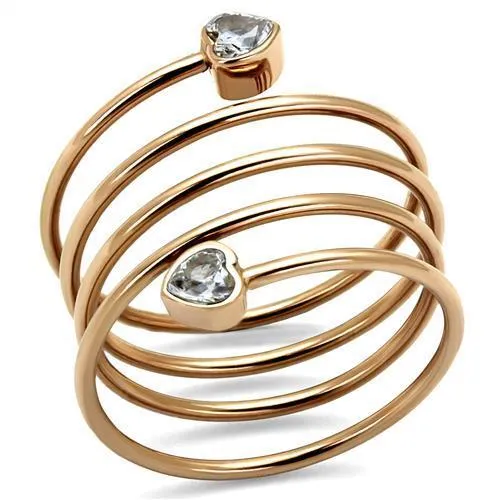 TK2836 IP Rose GoldIon Plating Stainless Steel Ring with AAA Grade CZ in Clear Alamode Rings TK2836 IP Rose GoldIon Plating Stainless Steel Ring with AAA Grade CZ in Clear Alamode Rings