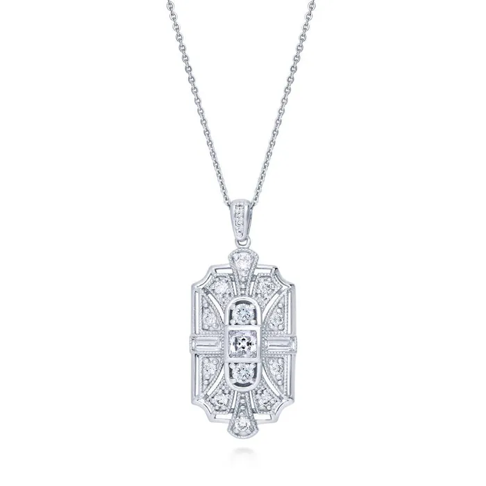 Art Deco Milgrain CZ Set in Sterling Silver BERRICLE Earrings