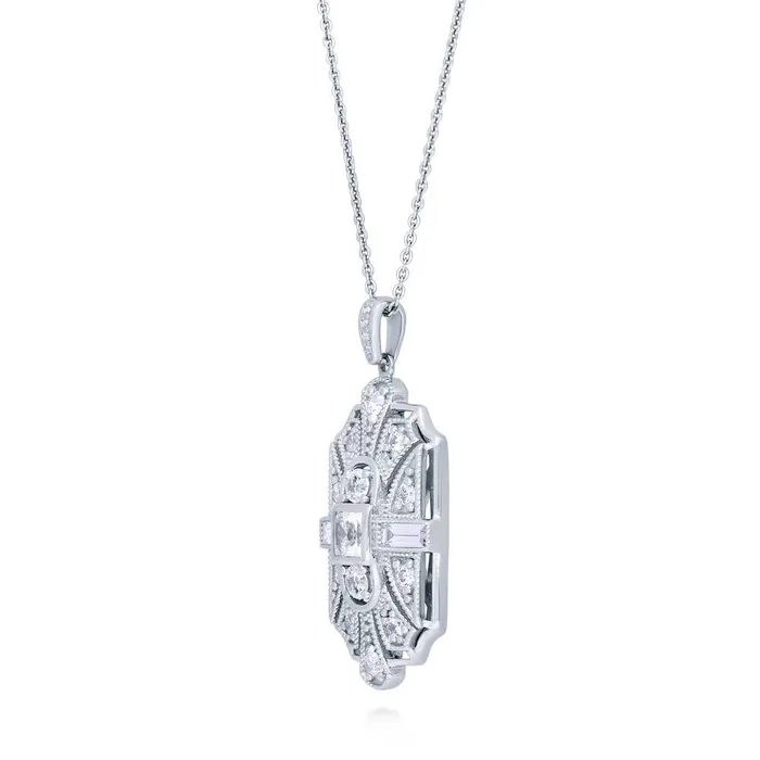 Art Deco Milgrain CZ Set in Sterling Silver BERRICLE Earrings