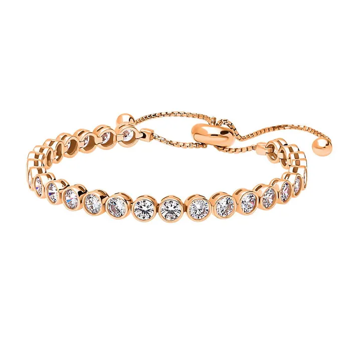 BERRICLE Bracelets Bubble Bar Bezel CZ Tennis Bracelet in Sterling Silver 59