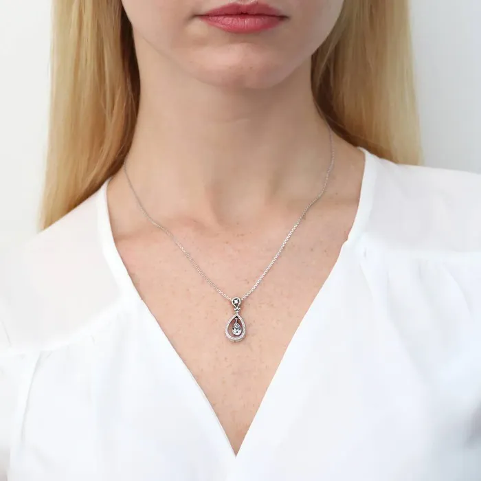 BERRICLE Earrings Cable Teardrop CZ Set in Sterling Silver