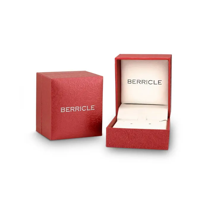 BERRICLE Necklaces Solitaire Checkerboard Cushion CZ Necklace in Sterling Silver