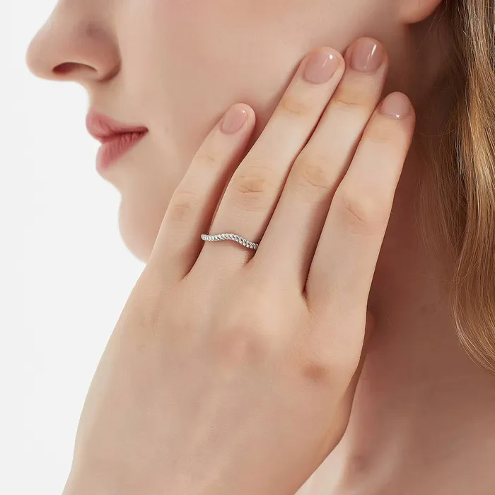 BERRICLE Rings 3Stone Woven 2ct CZ Ring Set in Sterling Silver