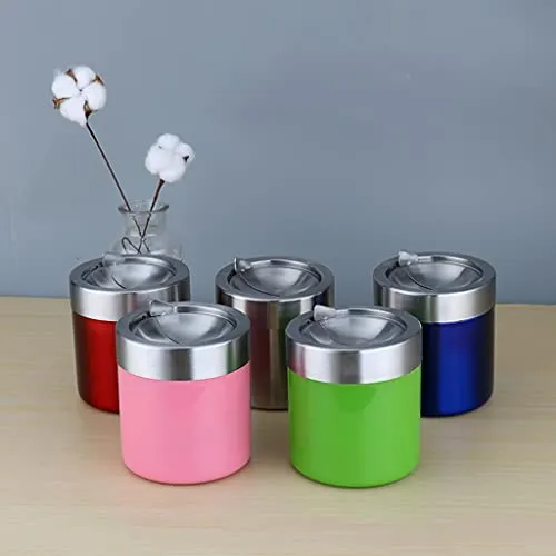 Bracelets Dropshipped via Social Commerce Network Trendy Retail Stainless Steel Ashtray Desktop Mini Trash Can Stand Holder Ash Tray Pink