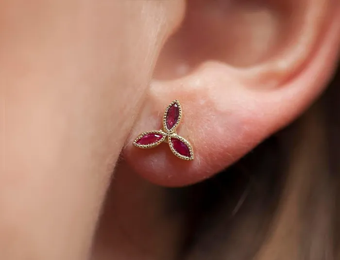 Capucinne Earrings Paulina Marquise Ruby Earrings