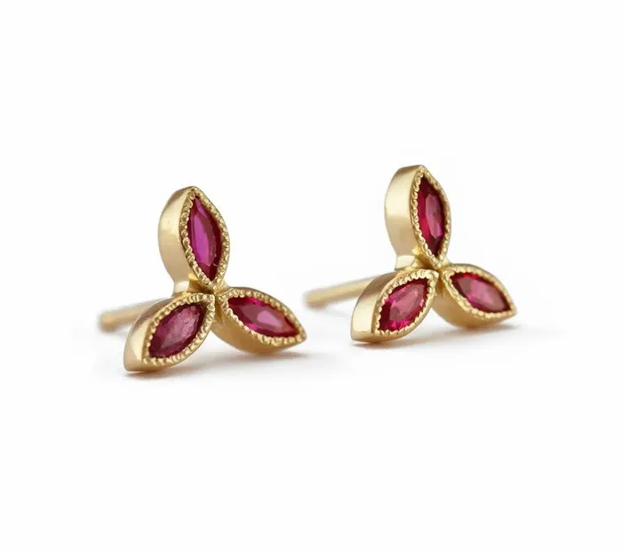Capucinne Earrings Paulina Marquise Ruby Earrings