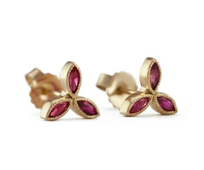 Capucinne Earrings Paulina Marquise Ruby Earrings