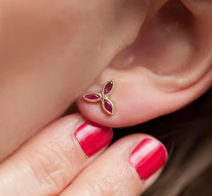 Capucinne Earrings Paulina Marquise Ruby Earrings