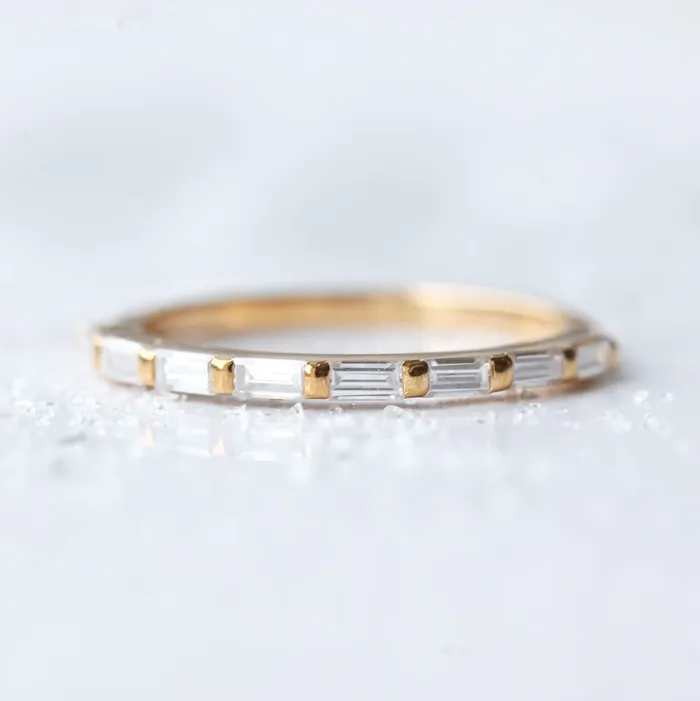 Capucinne Rings Baguette Wedding Ring Baguette Diamond Wedding Band