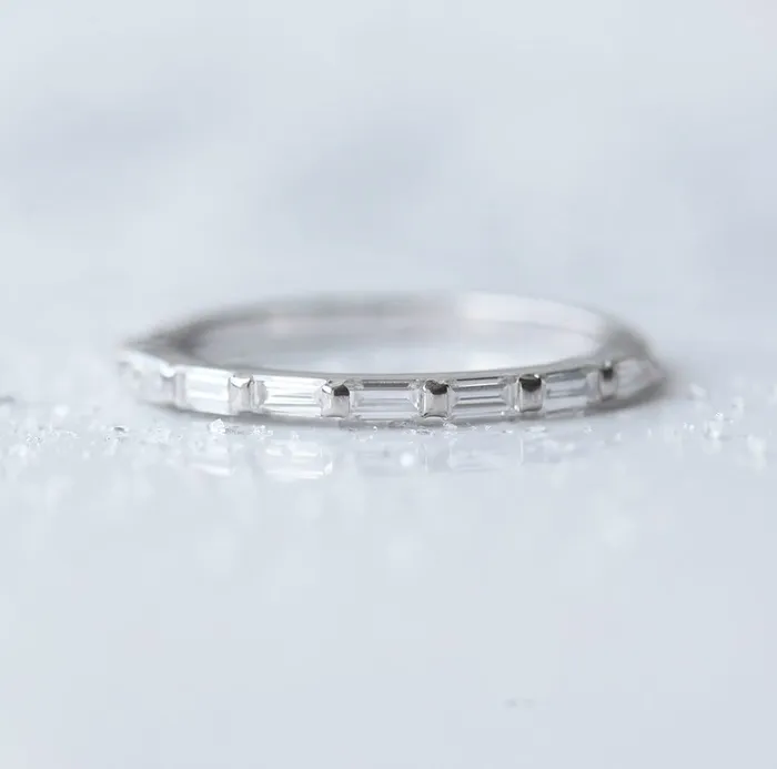 Capucinne Rings Baguette Wedding Ring Baguette Diamond Wedding Band