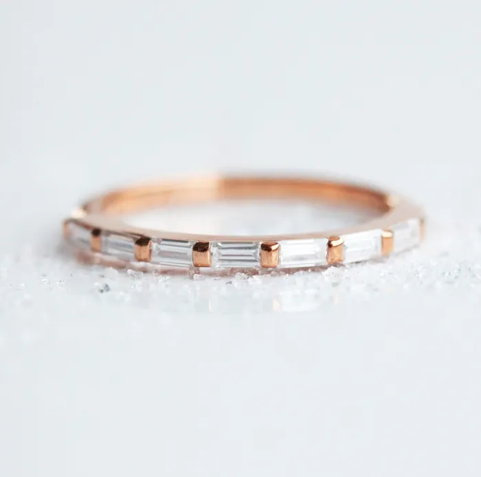Capucinne Rings Baguette Wedding Ring Baguette Diamond Wedding Band