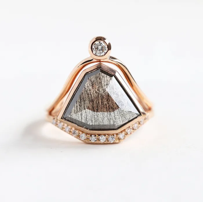 Capucinne Rings Paige Salt Pepper Diamond Ring Set