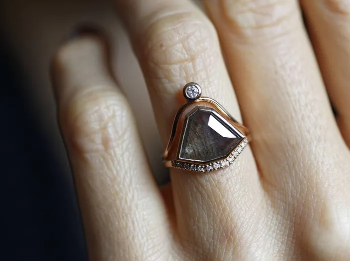 Capucinne Rings Paige Salt Pepper Diamond Ring Set