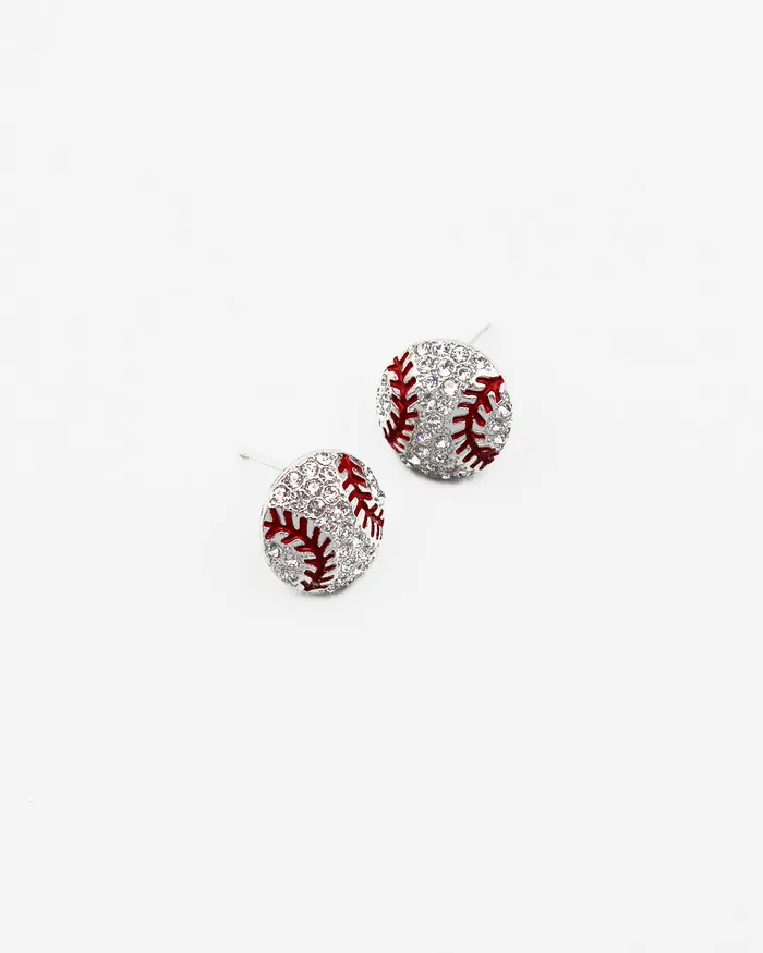 Earrings 090122 Baseball Crystal Stone Stud Earrings