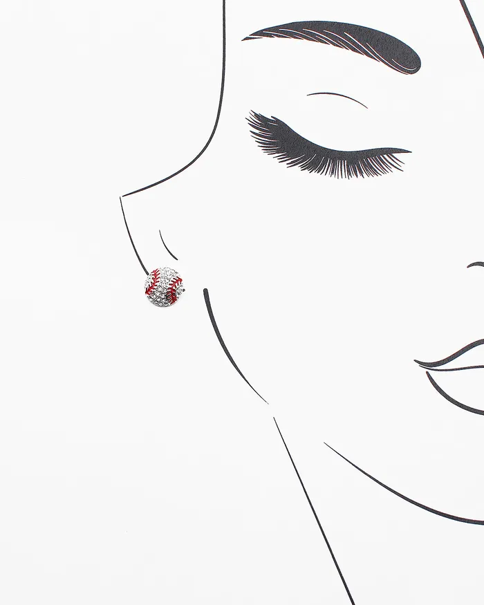 Earrings 090122 Baseball Crystal Stone Stud Earrings Earrings 090122 Baseball Crystal Stone Stud Earrings