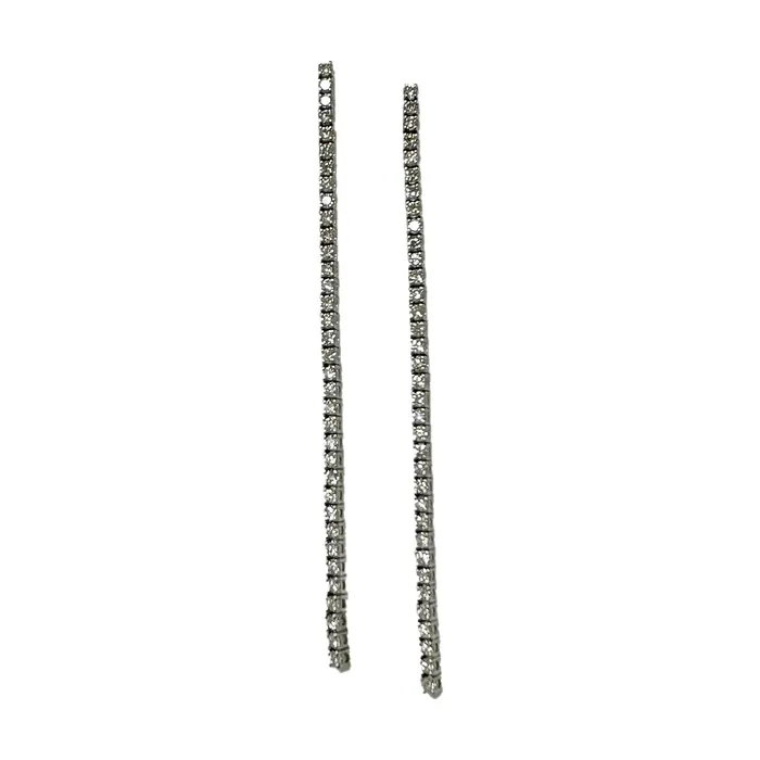 Earrings Jewelry 18K White Gold 3 Diamond Drop Earrings