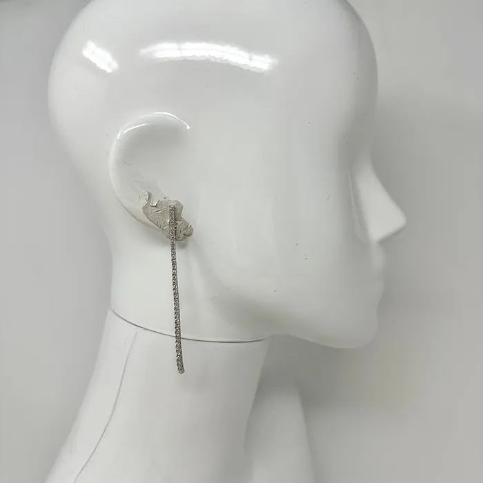 Earrings Jewelry 18K White Gold 3 Diamond Drop Earrings