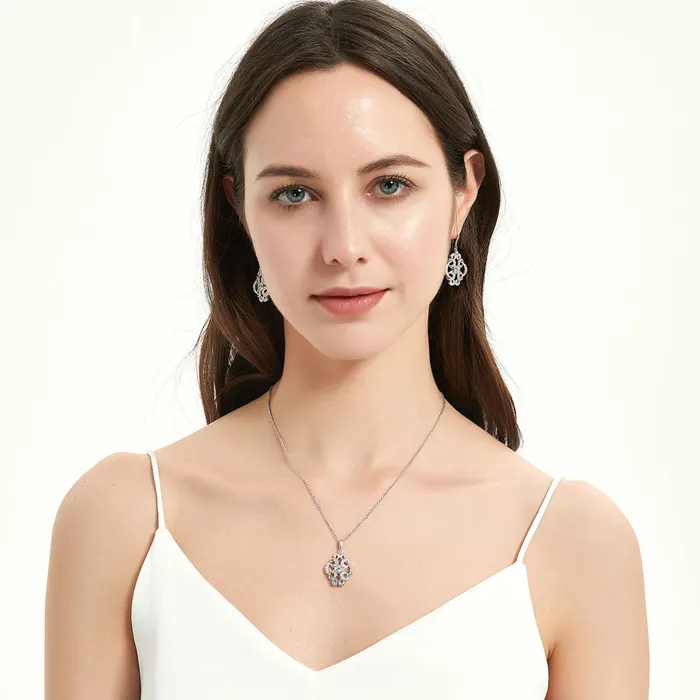 Flower Art Deco CZ Fish Hook Earrings in Sterling Silver BERRICLE Earrings