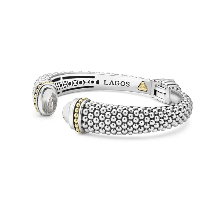 Lagos Caviar Color White Topaz Cuff Bracelet 12mm Bracelets Lagos Caviar Color White Topaz Cuff Bracelet 12mm Bracelets