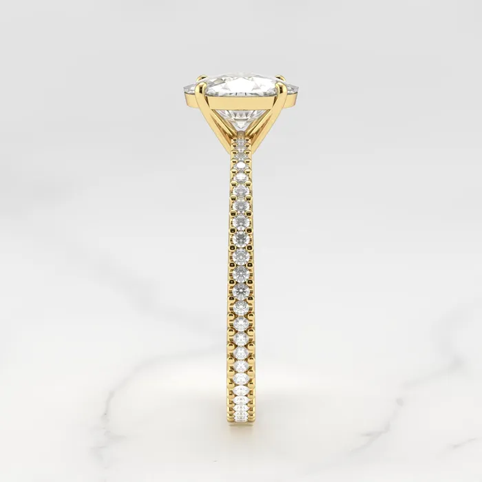 Oval Full Pave Tapered Diamond Ring Capucinne Rings