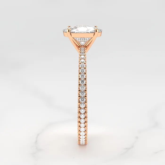 Oval Full Pave Tapered Diamond Ring Capucinne Rings