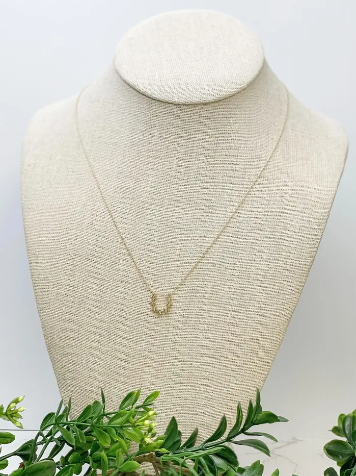 Prep Obsessed JJ Star Horseshoe Pendant Necklace Necklaces