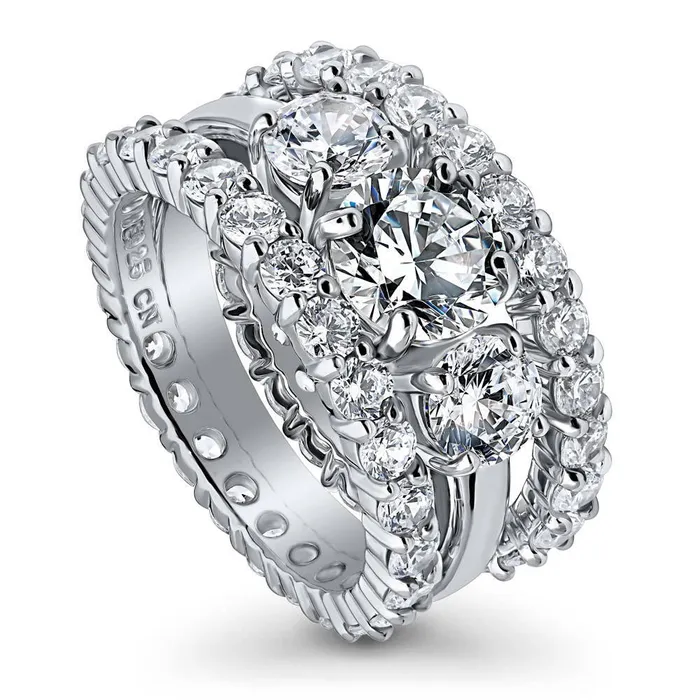 Rings 3Stone 125ct CZ Ring Set in Sterling Silver BERRICLE