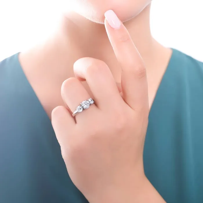 Rings 3Stone 125ct CZ Ring Set in Sterling Silver BERRICLE