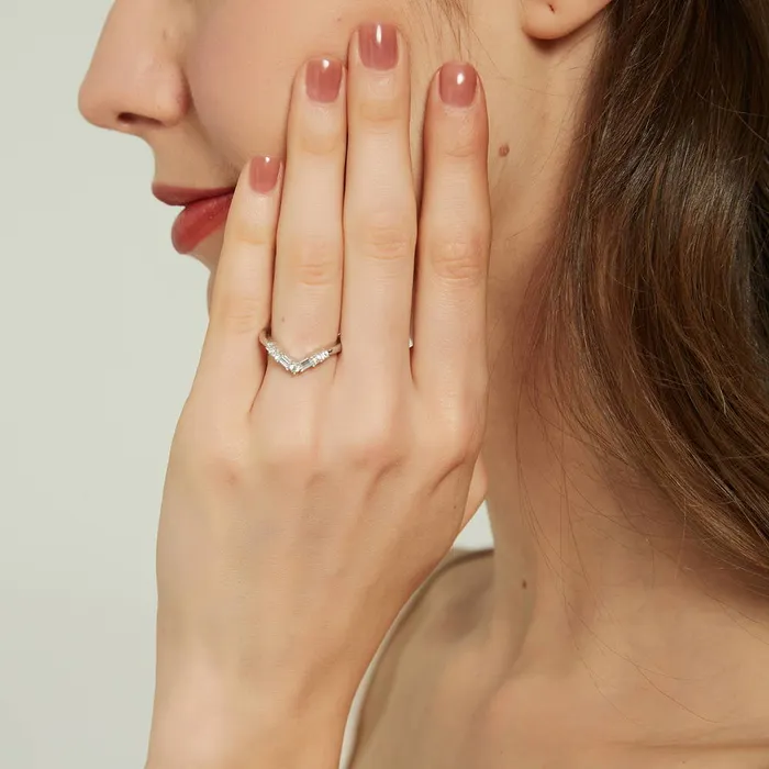 Rings BERRICLE 3Stone 7Stone 26ct Emerald Cut CZ Ring Set in Sterling Silver