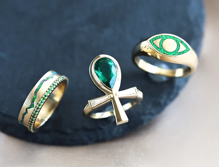 Rings Capucinne All seeing eye Gold signet ring Ready to Ship