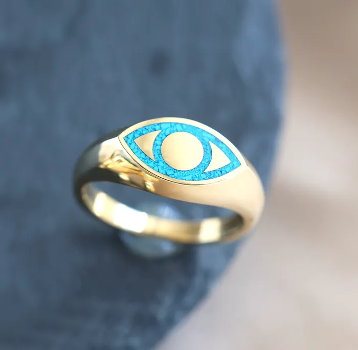 Rings Capucinne All seeing eye Gold signet ring Ready to Ship